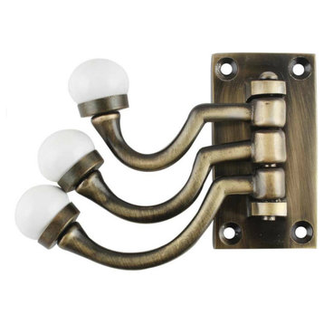 Three in One Wall Hook with Ceramic Ends