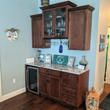 Custom Mission Dry Bar with Stemware Holder