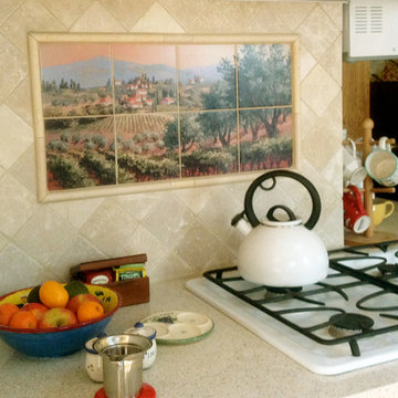 Tuscan Inspired Kitchen Remodel with Decorative Mural