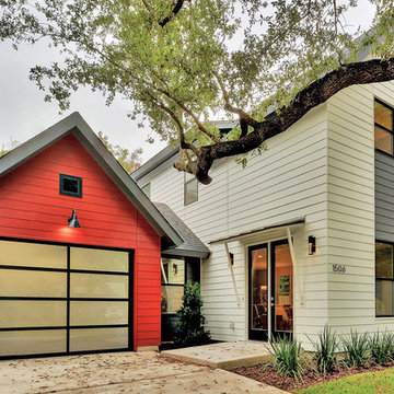 Abigar Modern Farmhouse Front Entry - Perch Plans