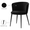 The Almar Dining Chair,  Set of 2, Black Velvet, Matte Black Iron Legs