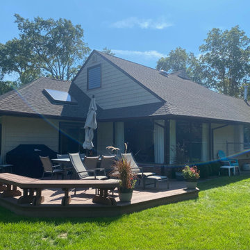 Hewlett Harbor Siding - Sandy Tan Shakes | Alpha Windows & Siding