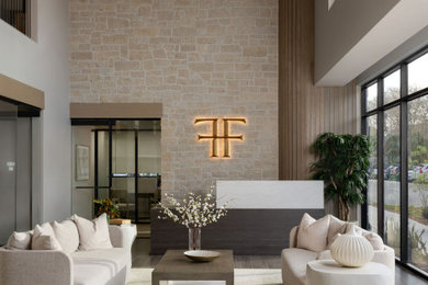 Inspiration for a modern living room remodel in Kansas City