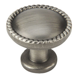 Cosmas - Cosmas 4115AS Antique Silver Cabinet Knob, 1-1/4" Diameter, Set of 5 - Cabinet And Drawer Knobs