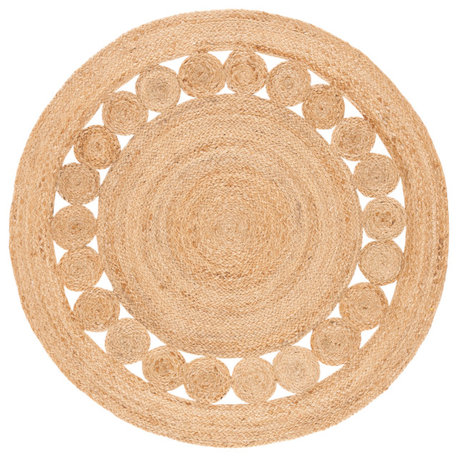 Safavieh Natural Fiber Nfb306A Solid Color Rug, Natural, 8'0"x8'0" Round