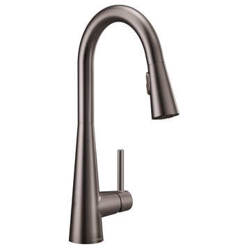 Moen 7864 Sleek 1.5 GPM 1 Hole Pull Down Kitchen Faucet - - Black Stainless
