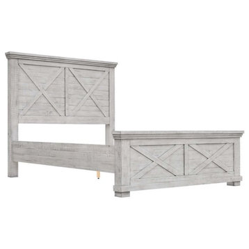 Sunset Trading Crossing Barn Wood Queen Panel Bed in Distressed Gray