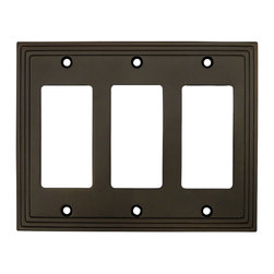 Cosmas - Cosmas 25084-ORB Oil Rubbed Bronze Triple GFCI / Decora Wall Plate - Switch Plates And Outlet Covers