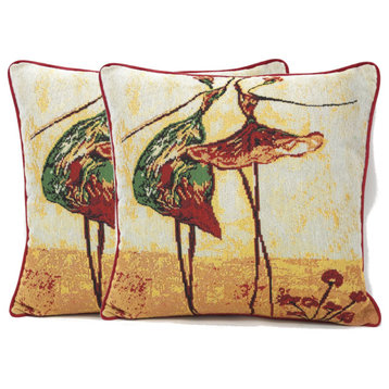Seasonal Tapestry Woven Cushion Throw Pillow Covers, Dancing Ladies