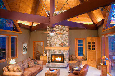 Inspiration for a rustic living room remodel in Other