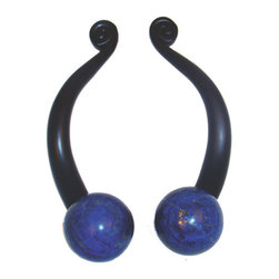 Myterra Gemstone Hardware - Gemstone 4" Cabinet Pull, Lapis Sphere - Cabinet And Drawer Handle Pulls