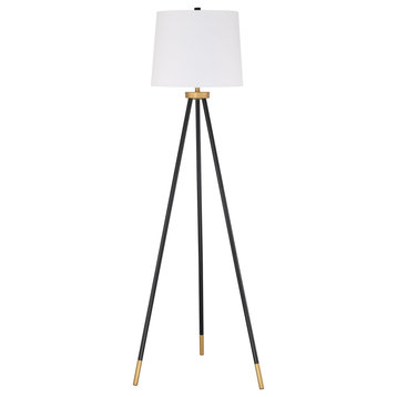 Craftmade 86267 61" Tall Tripod Floor Lamp - Painted Black / Painted Gold