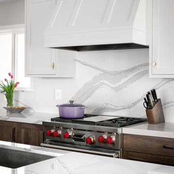 Custom Range Hood Cabinet & Cambria Backsplash