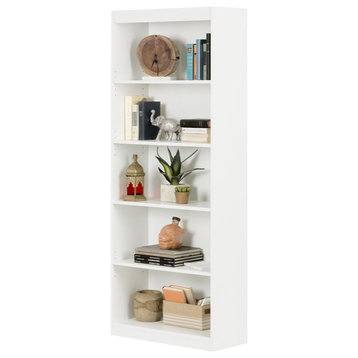 South Shore 5 Shelf Bookcase in Pure White
