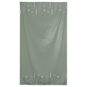 Green Flowers 58 x 102 Outdoor Tablecloth