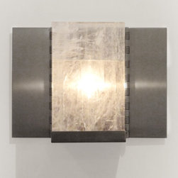 Oslo Sconce with Baffles and Rock Crystal shade - Wall Sconces