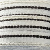 Benzara BM276709 Decorative Throw Pillow Cover, Black Lined Beading, Gray Fabric