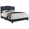 Stitched Camel Back Full Upholstered Bed in Denim Blue by Accentrics Home