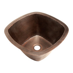Belle Foret Model BFC5BAR Square Copper Kitchen Sink - Bar Sinks