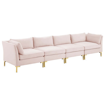 Ardent 4-Seater Performance Velvet Sofa, Pink