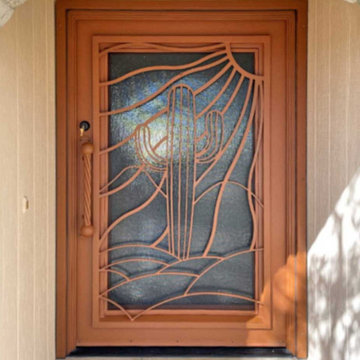 Cactus Bend Iron Entry Door