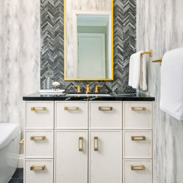 Modern Bathroom with gold accents in Boca Raton