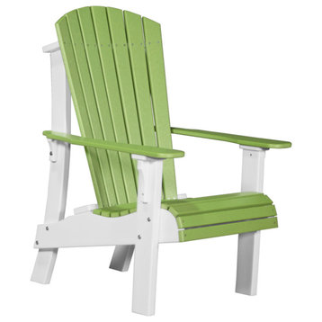 Poly Royal Adirondack Chair, Lime Green & White