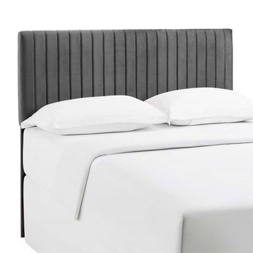 Modway Keira Full/Queen Solid Wood and Performance Velvet Headboard in Gray
