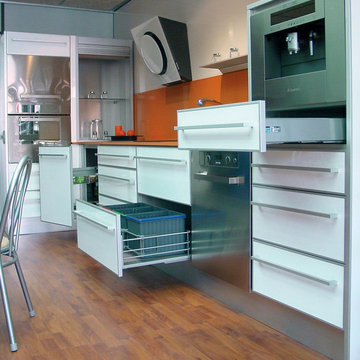 festivAL series, Bright Orange, sleek white and lots of storage