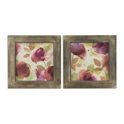 www.essentialsinside.com: watercolor florals framed wall art, set of 2 - Artwork