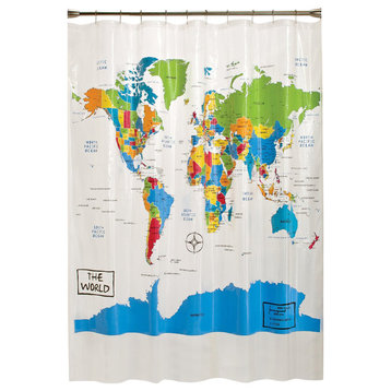 The World Peva Shower Curtain, Multicolor