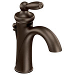 Moen - Moen Brantford 1-Handle High Arc Bathroom Faucet, Oil Rubbed Bronze - With intricate architectural features that transcend time, Brantford faucets and accessories give any bath a polished, traditional look. Classic lever handles, a tapered spout and globe finial give this collection universal appeal.