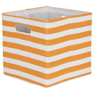 DII Polyester Cube Stripe Pumpkin Spice Square 13x13x13