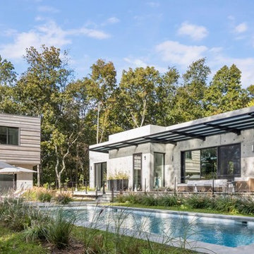 Concrete Eco Home, Patio Railing, Shelter Island, NY
