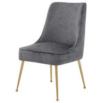 New Pacific Direct - Cedric Fabric Dining Side Chair Gold Legs, Set of 2, Opus Gray - For an instant luxe decor, the Cedric chair highlights chic upholstery on brass painted steel legs, and completes a Transitional look with an oomph factor. Some assembly required, available in other color options. Set of 2.