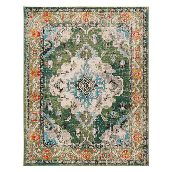 Safavieh Monaco Collection MNC243 Rug, Forest Green/Light Blue, 10' X