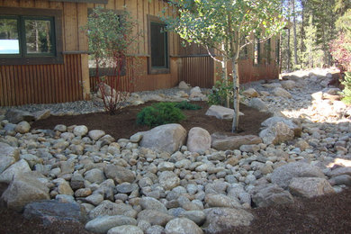 Inspiration for a rustic landscaping in Denver.
