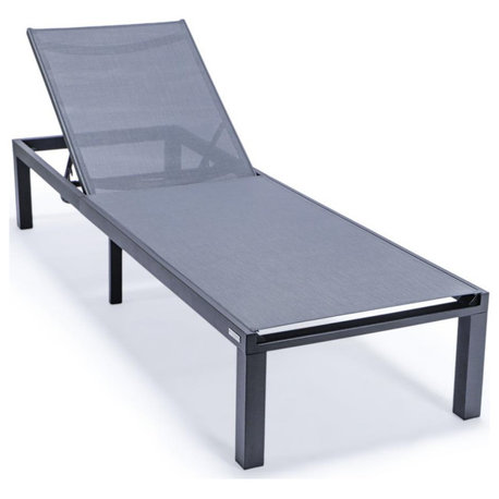 Marlin Patio Chaise Lounge Chair With Black Aluminum Frame