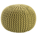 Jaipur Living - Jaipur Living Visby Textured Round Pouf, Fern - Casual and contemporary, this cotton pouf features a chunky knit weave for inviting style and handmade appeal. Perfect as a comfy ottoman or convenient as extra seating in a living space, this vibrant green floor cushion makes an ideal versatile accent.