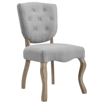 Array Vintage French Upholstered Dining Side Chair, Light Gray