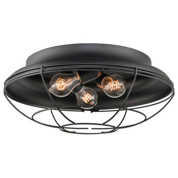 Millennium Lighting 5387-MB 3 Light Outdoor Flush Mount-7.25 Inches Tall and 17.