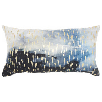 Blue Abstract Lumbar Pillow