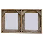 My Barnwood Frames - 8"x10" Collage Frame With Two Openings, Barnwood With Cornerblocks - This beautiful 2-opening 8x10 collage frame makes a beautiful rustic wall hanging or one-of-a-kind gift. Each will accommodate two 8x10 photos or paintings. Made in the USA and handcrafted from natural barnwood, this unique frame is ready to ship and comes ready to hang.