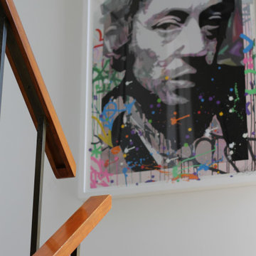 Serge Gainsbourg Art in Mid Century Modern Home