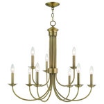 Livex Lighting - Livex Lighting Estate Light Chandelier, Antique Brass - This elegant yet classical chandelier is impeccably designed and crafted. Perfectly suitable above a dining room or a kitchen table with traditional or transitional interiors.