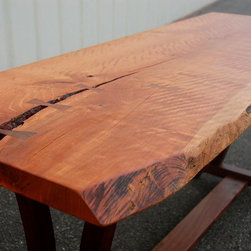 Live Edge Cherry Desk with Curvy Legs - Desks And Hutches