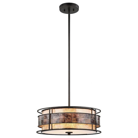 SouthWestern Transitional Three Light Chandelier in Tiffany Bronze Finish