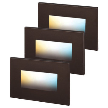 Leonlite 3 Pack 5CCT LED Step Light Dimmable Indoor Outdoor, Oil Rubbed Bronze
