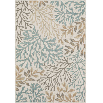 Mohawk Home Coral Outdoor Area Rug, White Alyssum, 5' 3"x7' 6"