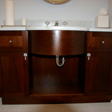 Curved Front Dark Walnut Vanity